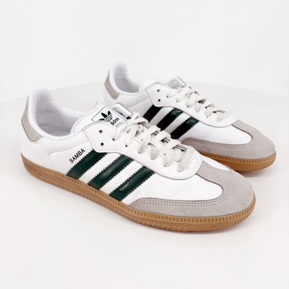 ADIDAS Samba OG Gum Sneakers in Cloud White Collegiate Green Sz 11 - Picture 5 of 14